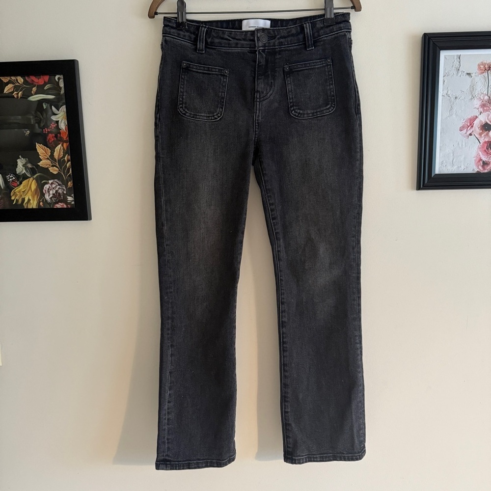 Current Elliot Black Fade Ankle Straight-Leg Jeans Size 26